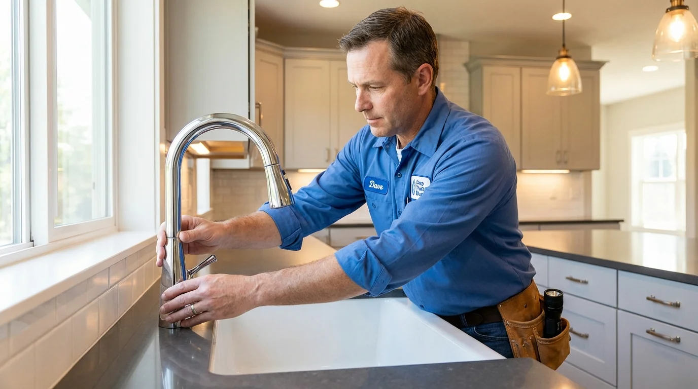 Kitchen faucet installation by Johns Plumbing LLC in South Hill