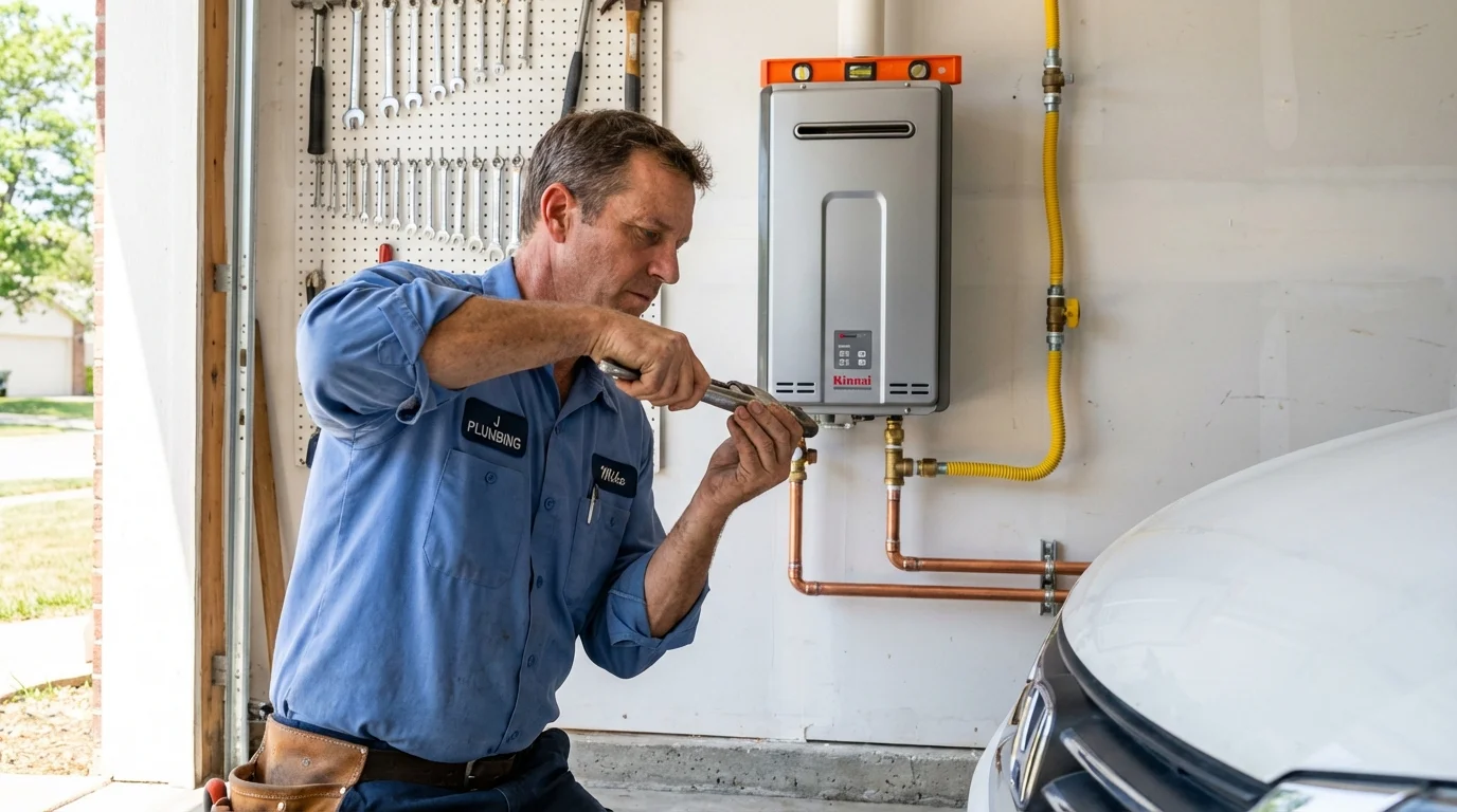 Tankless water heater installation by a Johns Plumbing LLC plumber in South Hill